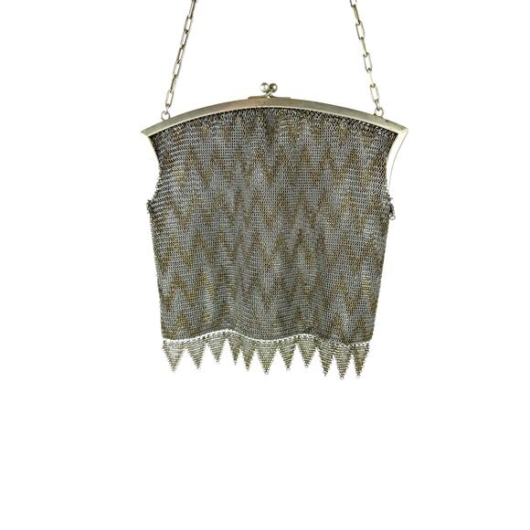 Herringbone Vintage Metal Mesh Bag Light Repair Needed - Picture 4 of 10